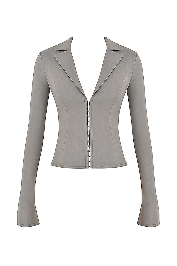 camicia attillata color fumo