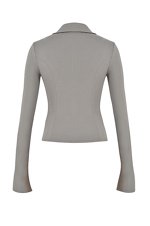 camicia attillata color fumo