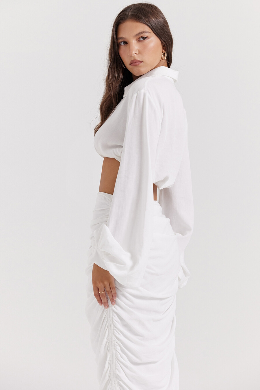 top scollato bianco