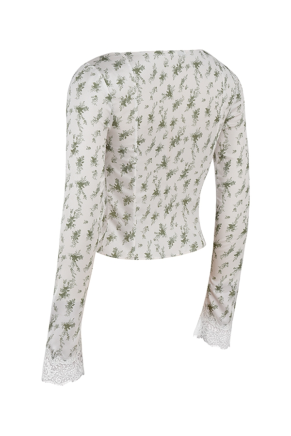 top con pizzo stampato da giardino