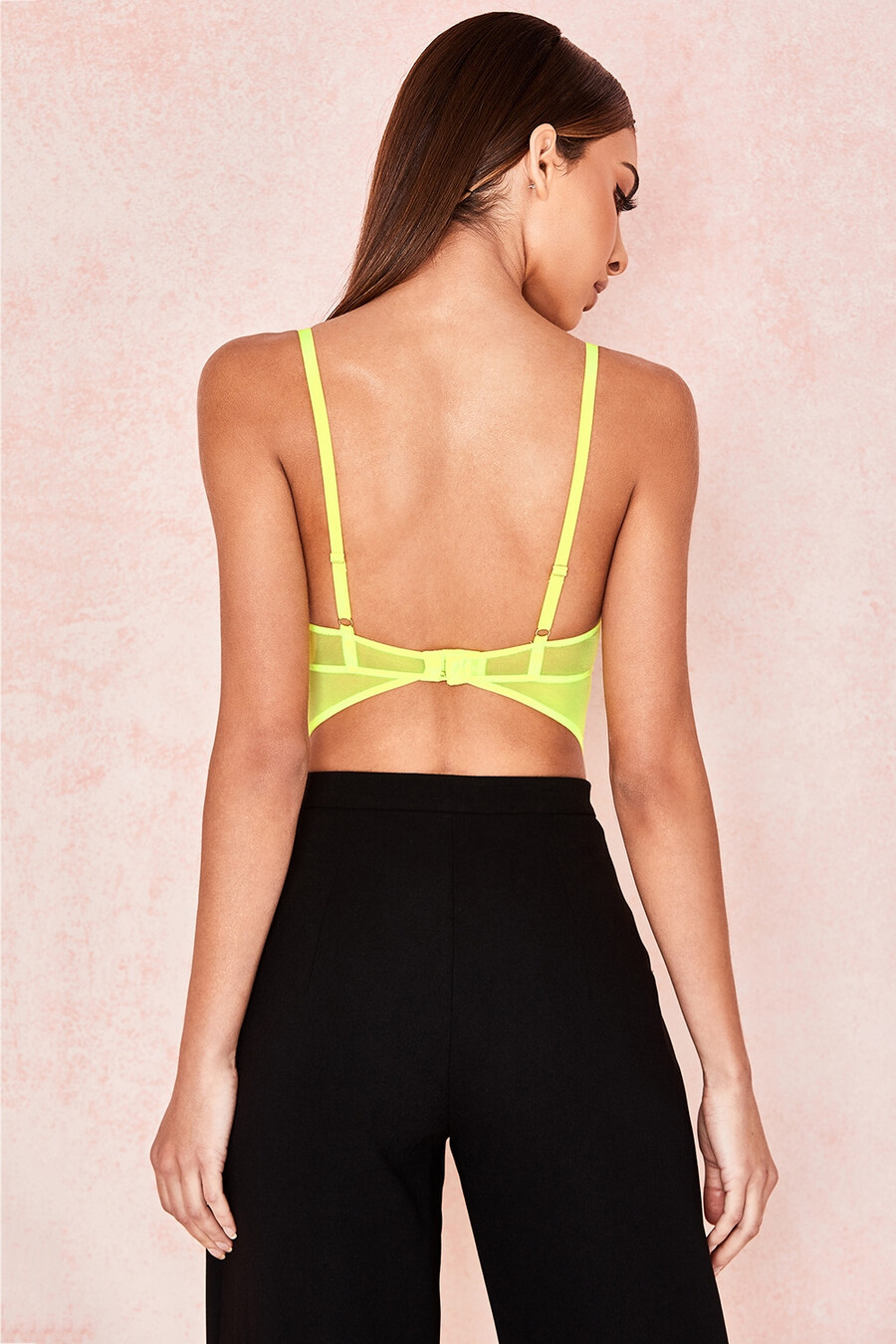 body in pizzo giallo neon