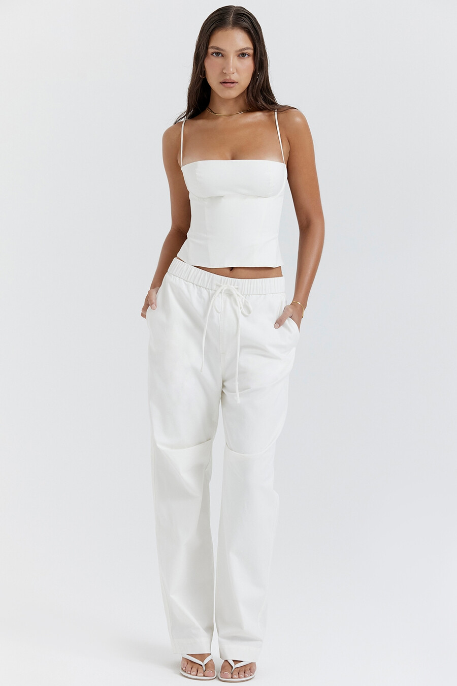 pantaloni cargo bianchi