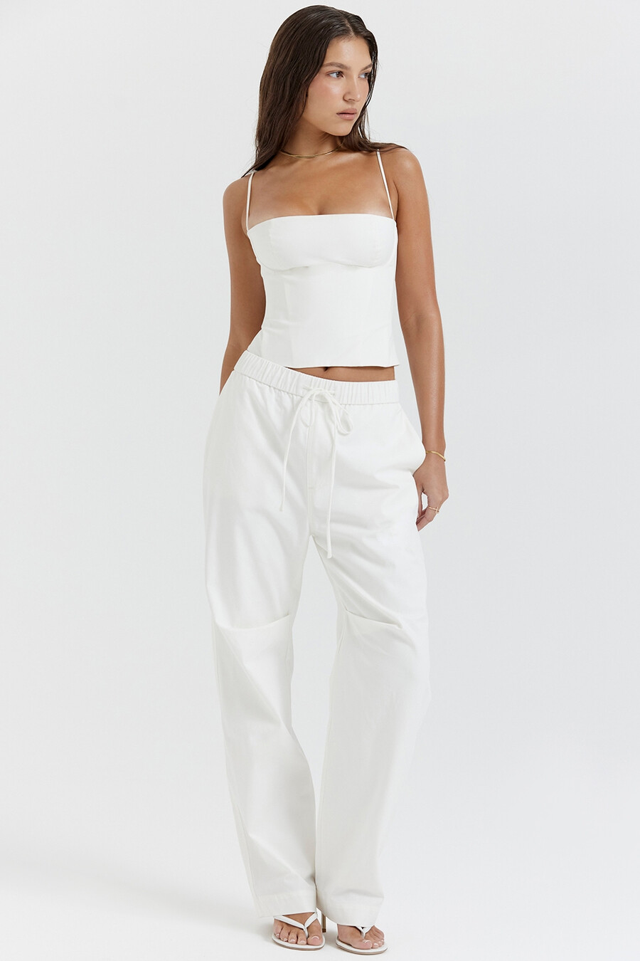 pantaloni cargo bianchi