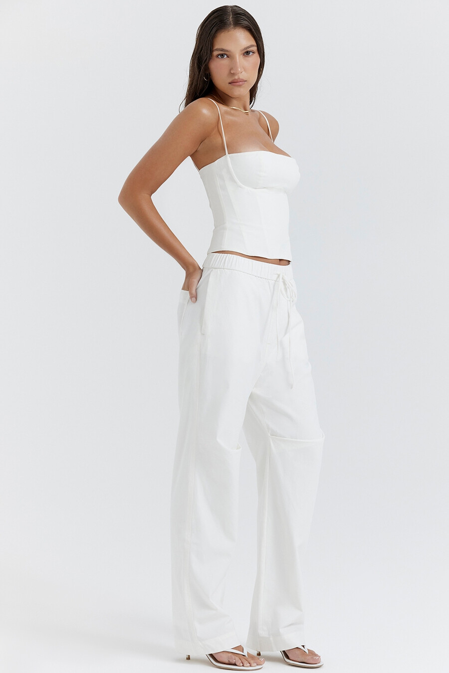 pantaloni cargo bianchi