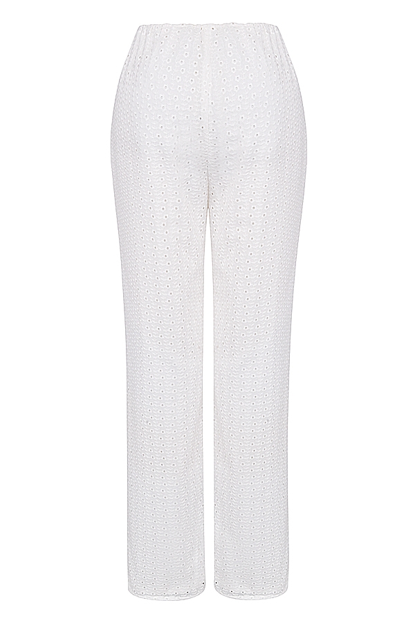 pantaloni bianchi in pizzo inglese