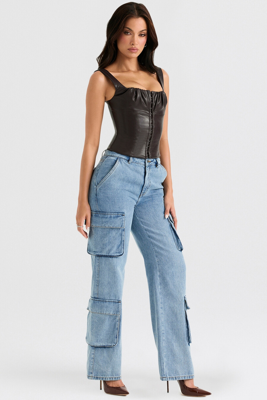 jeans utility blu lavati