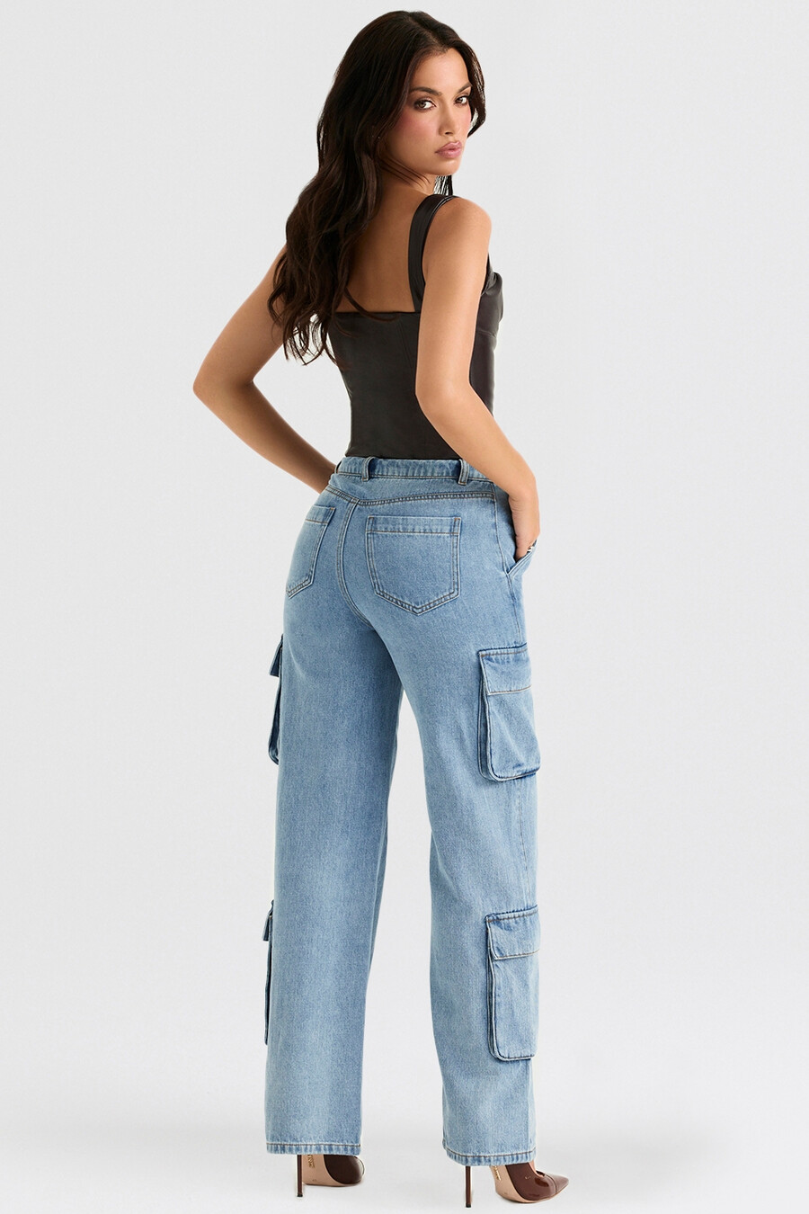 jeans utility blu lavati