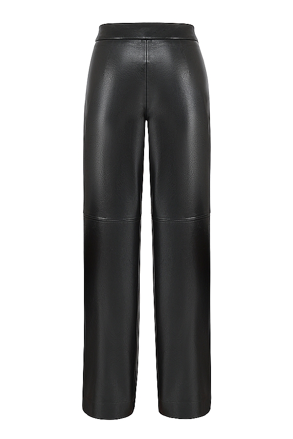 pantaloni in pelle vegana nera