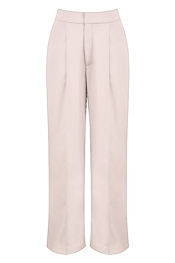pantaloni beige larghi