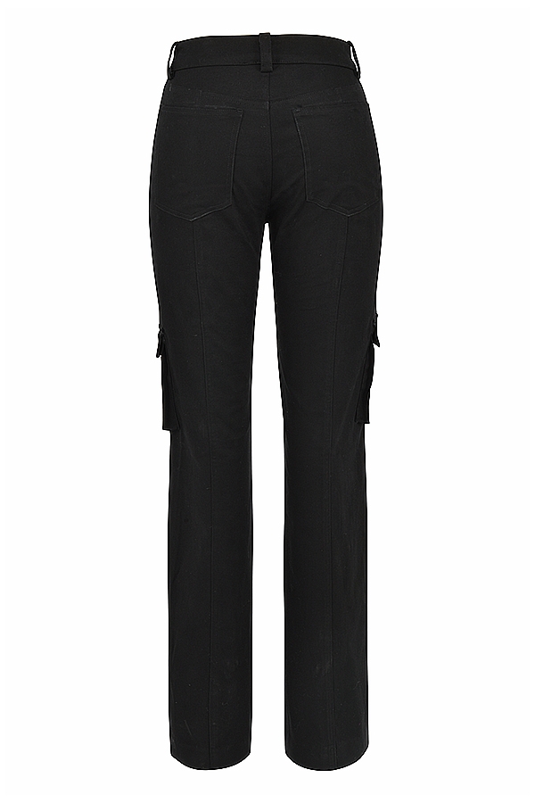 pantaloni cargo neri con lacci
