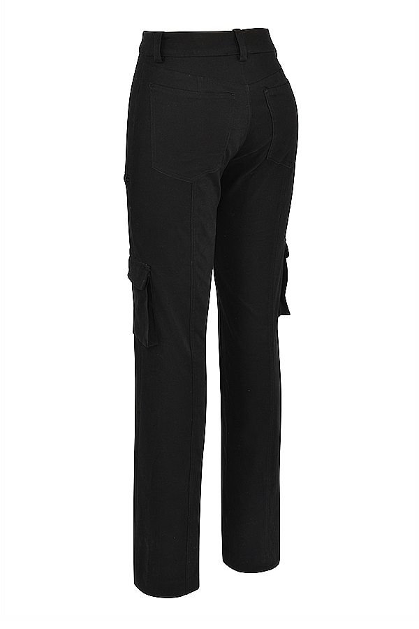 pantaloni cargo neri con lacci